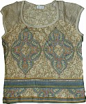 Paisley Tee with Lace Sleeves [891]