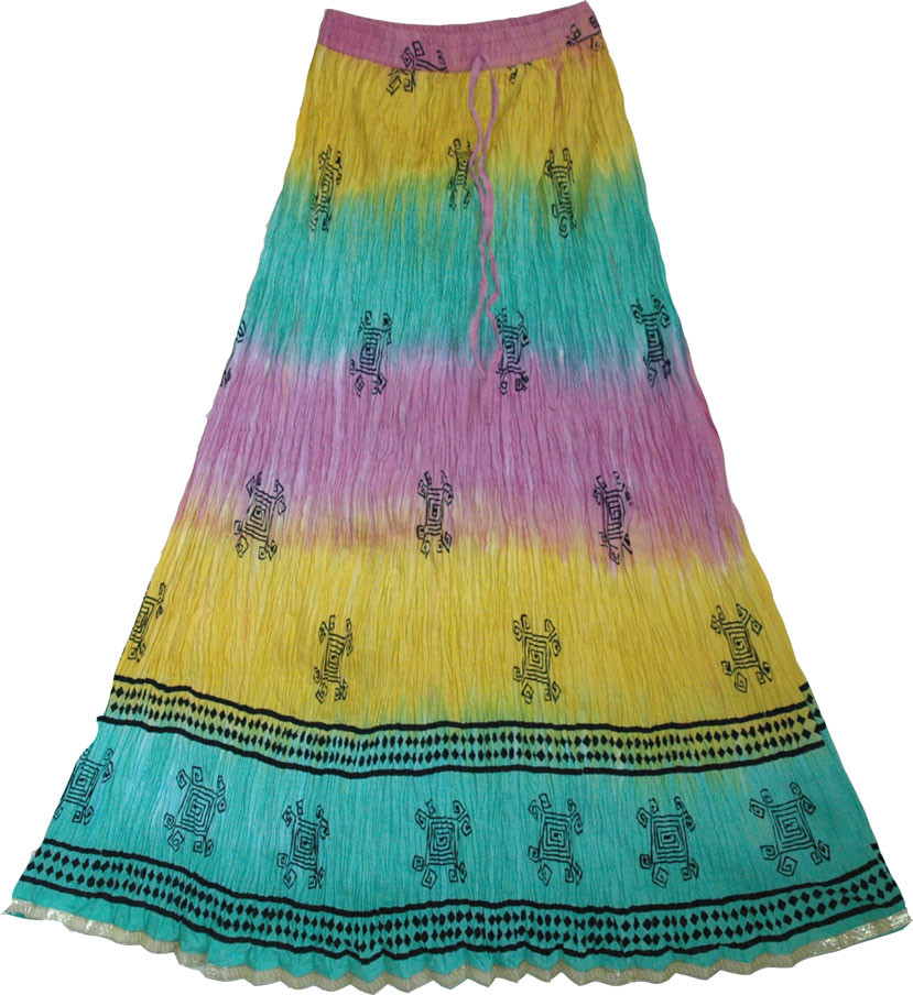 Beautiful summer skirt cotton crinkle, Fiesta Cotton Long Skirt