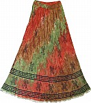 Crinkle long skirt in bold summer hues  [924]