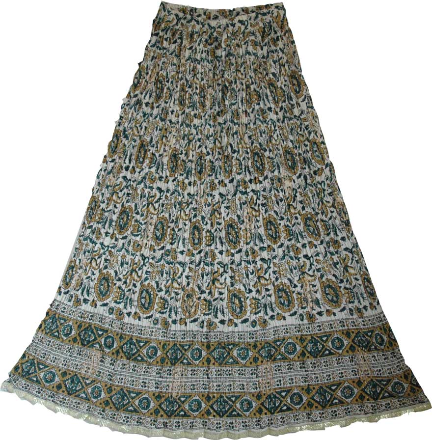 Relaxed summer cotton long skirt, Easy Summer Cotton Skirt