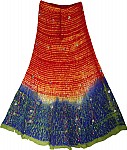 Boho gypsy tie-dye silk long skirt [980]