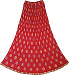 Chakra Ethnic Skirt in Tamarillo