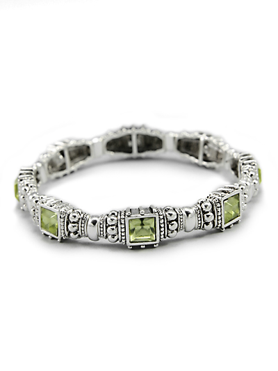Light Green Fashion Bracelet, Light Green Rhinestone Bracelet 