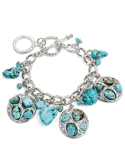 Bracelet with turquoise charms, Turquoise Stones Bracelet