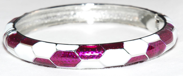 Silver tone bangle bracelet, Honeycomb Bangle Bracelet 