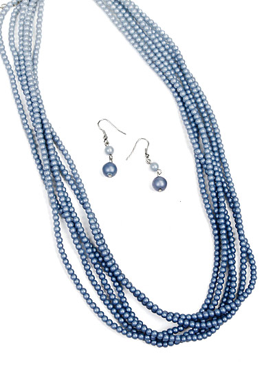 Classic Jewelry in Blue, Blue Multi Strand Necklace