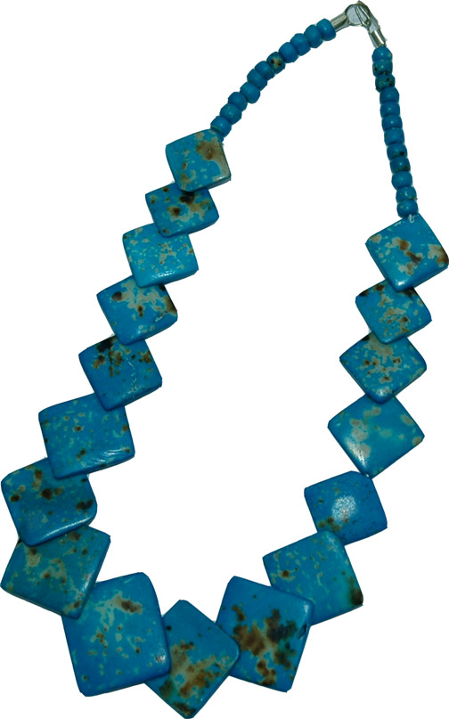 Turquoise Bone Jewelry, Venice Blue Bone Necklace