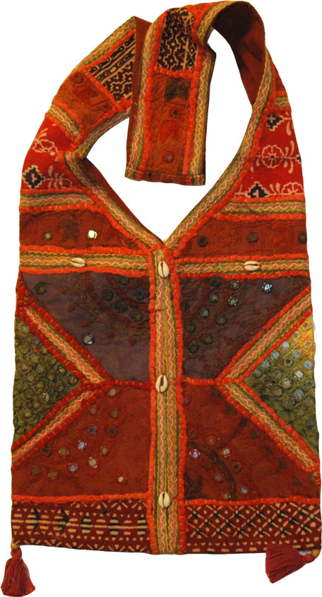 Bohemian handbag purse with thread work, Hand Embroidered Purse Bag