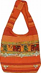 Embroidered Purse in Orange with Shells [1552]