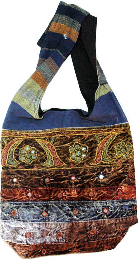 Handmade Handbag in Multicolor, Bohemian Style Shoulder Handbag