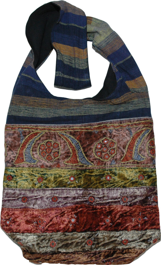 Womens Handbag in Multicolor, Trendy Handbag Purse in Velvet