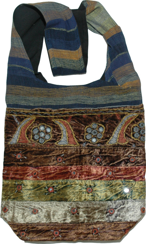 Handmade Handbag Mirror Accent, Bohemian Style Shoulder Handbag