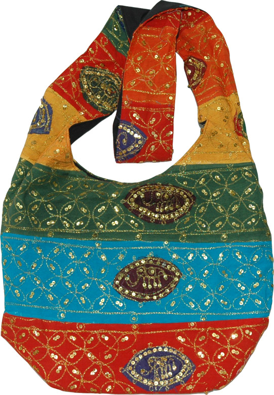 Indian handbag with sequins, Sequined Handbag Ethnic Purse
