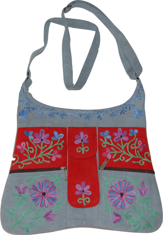 Embroidered Shoulder Strap Bags, Faux Leather Shoulder Messenger Bag