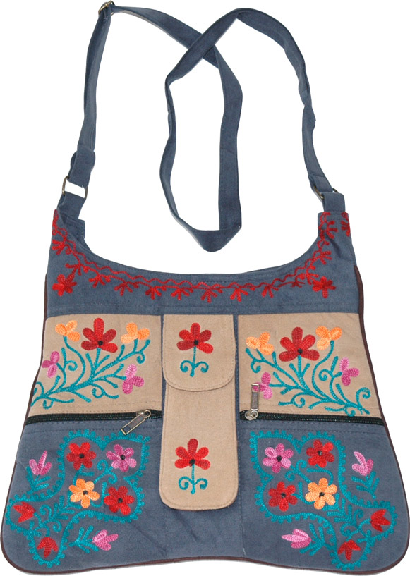 Kashmir Inspired Shoulder Bag, Ethnic Embroidered Shoulder Bag