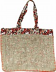 Reversible Burlap Shopping Bag