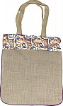 Burlap Bag with Brocade Trim