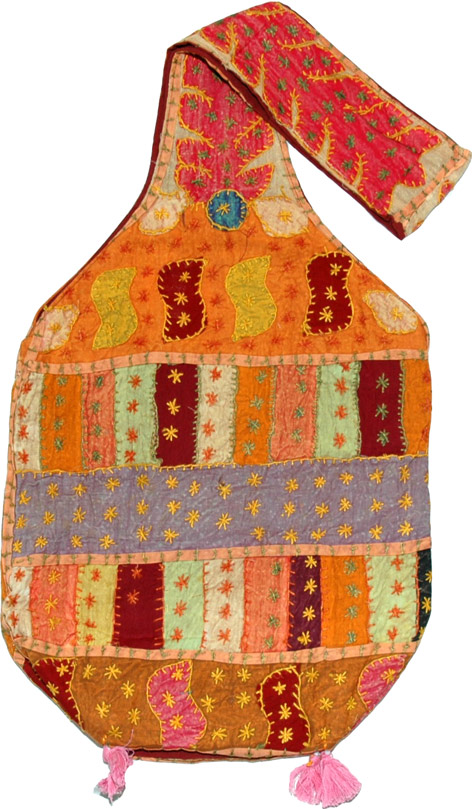 Multi Applique Work Handbag 