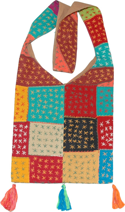 Applique Work Summer Handbag, Multi Applique Work Handbag 