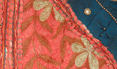 Golden Red Sequins Patchwork Shoulder Bag