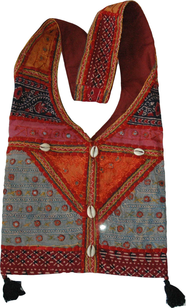 Bohemian handbag purse with thread work, Hand Embroidered Sling Bag