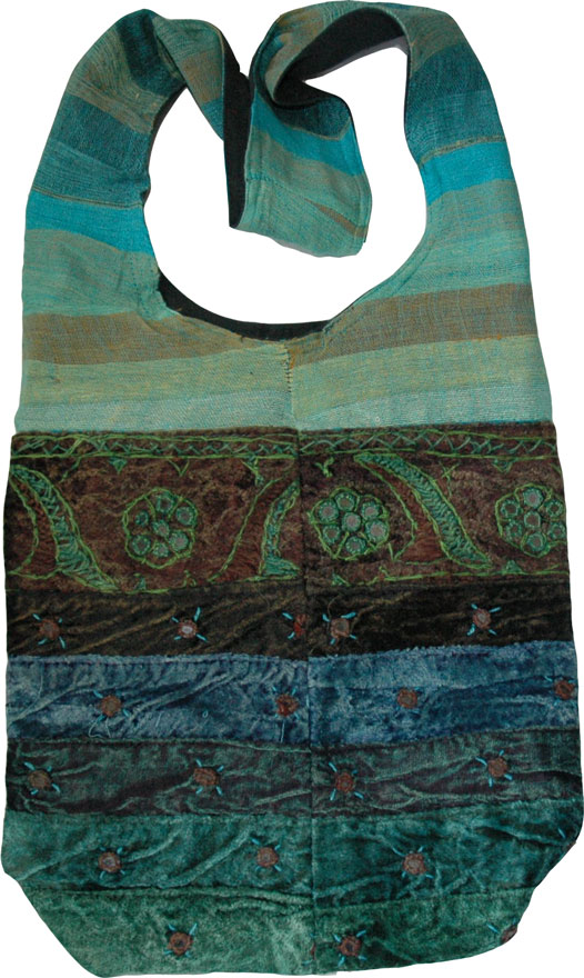 Velvet Handbag with Mirrors and Embroidery - Handbag womens in rich and vibrant colors, Blue Handbag in Velvet
