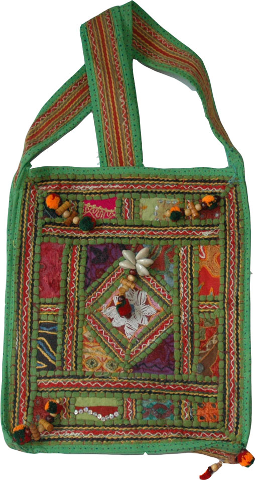 Embroidered Patchwork Shoulder Book Bag, Embroidered Patchwork Book Bag