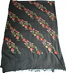 Embroidered Black Shawl