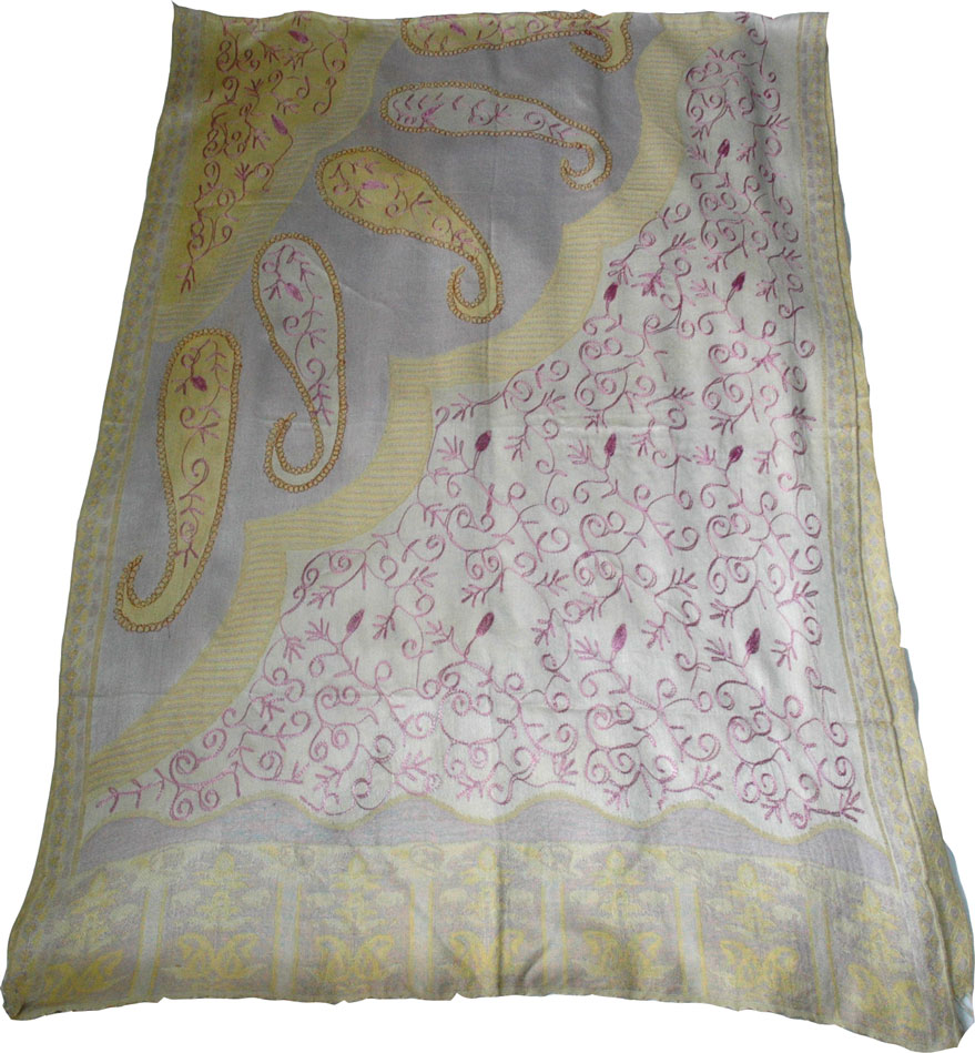 Embroidered Pastel Shawl Stole, Pastel Shawl Wrap