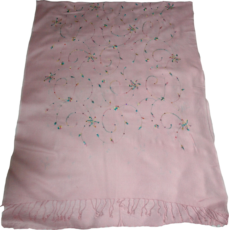 My Pink Sequined Stole Shawl, My Pink Light Cotton Shawl