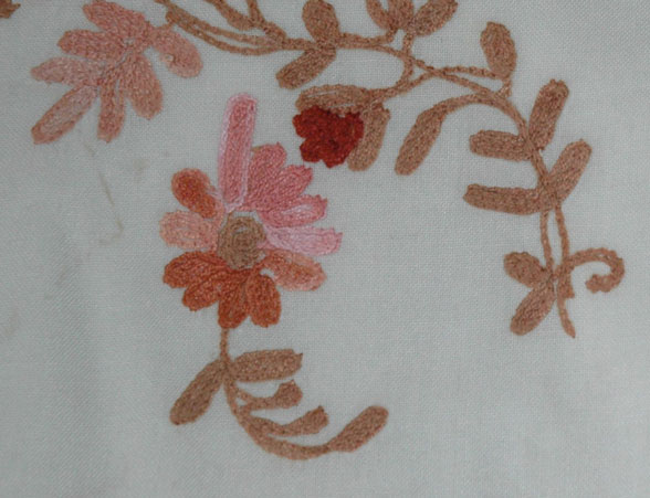 Embroidered Off-White Shawl