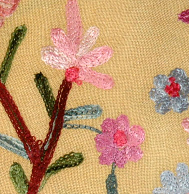 Yellow Shawl with Embroidery