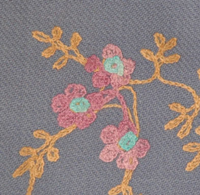 Blue Shawl with Embroidery
