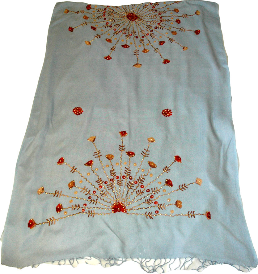 Cascade sequined stole shawl, Cascade Cotton Shawl