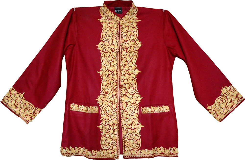 Embroidered Warm Coat, Monarch Warm Wool Coat
