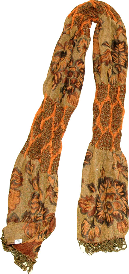 Shawl Scarf in Autumn Tones, Twine Fashion Scarf