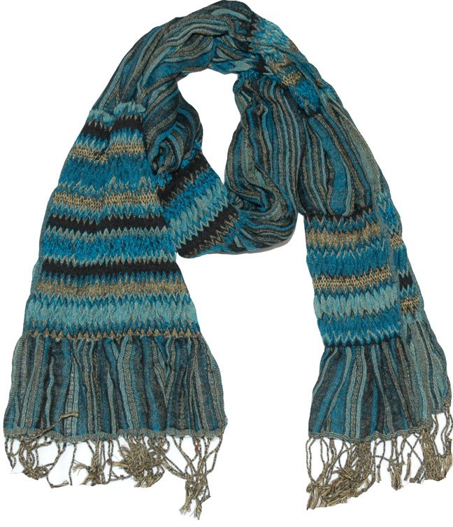 Cotton Ruffled Scarf, Atoll Neck Scarf
