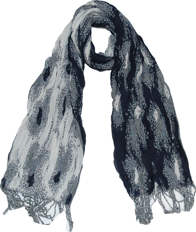 Reversible Black White Scarf Shawl, Reversible Fashion Scarf