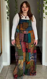 Brown Patchwork Wide Leg Bohemian Jumpsuit