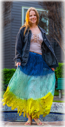 Handmade Crochet Ankle Length Skirt in Three Color