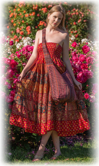 Phoenix Paisley Silk Blend Red Skirt Dress