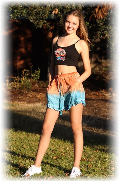 Fire and Ice Tie Dye Outdoors Fun Shorts