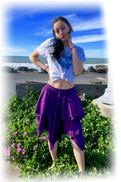 Handkerchief Mid Length Skirt in Purple