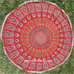 Red Ray Hippie Wall Tapestry Picnic Throw