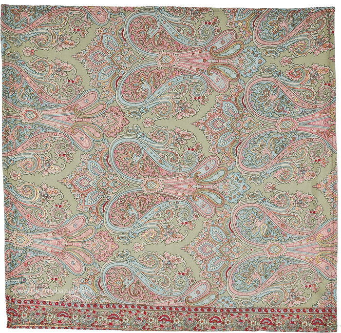 Turkish Printed Pink Gold Paisley Bandana