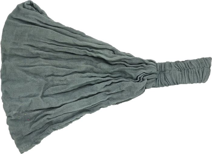 Sage Drift Wide Cotton Voile Headband