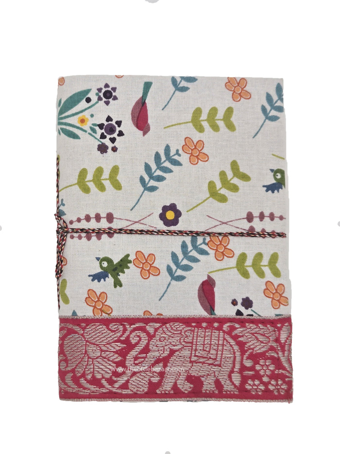 Bird Garden Handmade Boho Notebook L