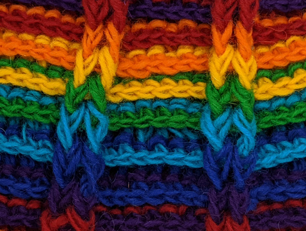 Rainbow Beanie Hat in Handwoven Wool