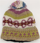 Pure Wool Hand Knitted Olive Dust Hat