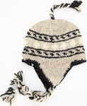 Hand Knitted Black and White Outdoors Hat